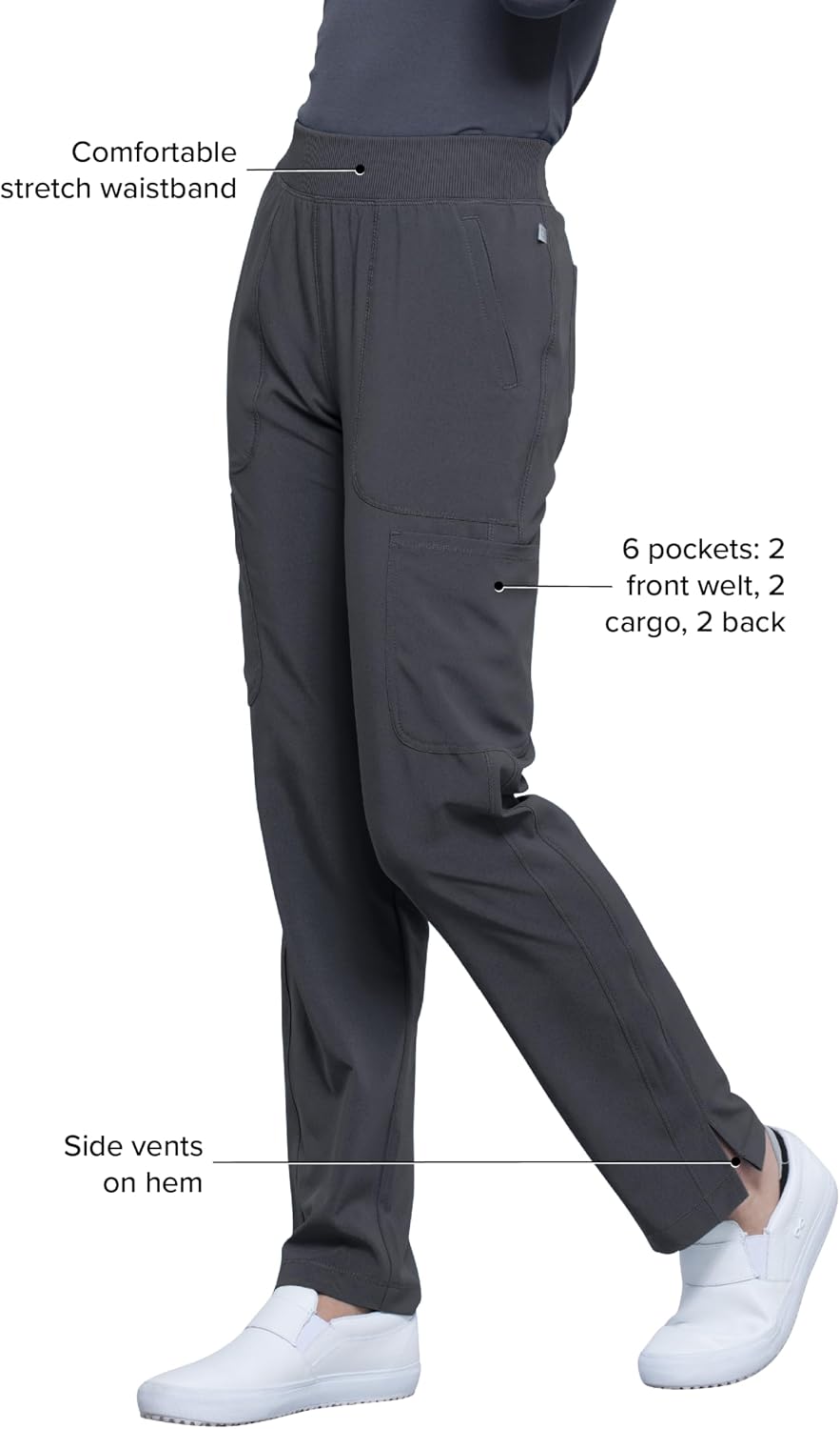 Cherokee Infinity Women's Scrub Pant Mid Rise Tapered Leg Scrubs Bottoms
