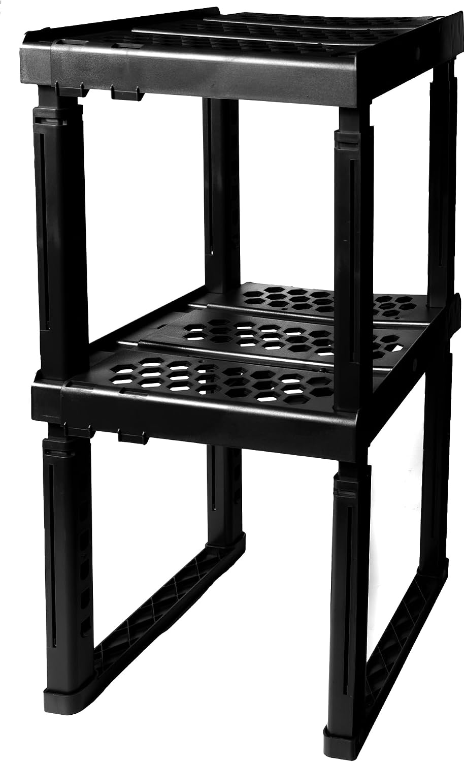 Piffny Locker Organizer Shelf， Adjustable Width and Height, Ideal Locker for School, Office, and Gym Lockers (Black 2 Pack), PLKSLF01