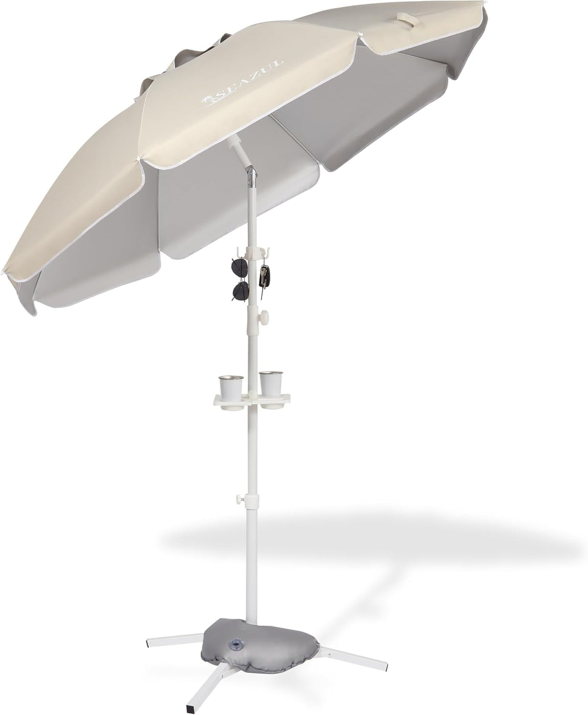 Seazul 6.5ft Sun Shade Umbrella, Portable Umbrella with Stand for Sports