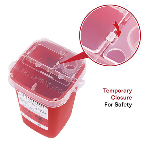 Alcedo 1 Quart Sharps Container (1-Pack) for Needle & Syringe Disposal