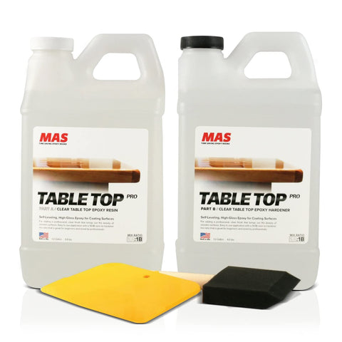 MAS Epoxies Table Top Pro Epoxy Resin Kit, 1-Gallon for Tables, Bar Tops