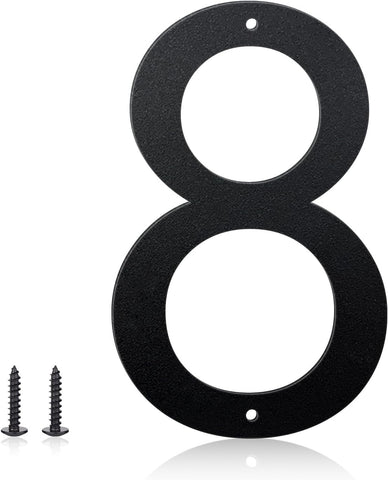 12 Inch House Numbers and Metal Letters for Outdoor Signs, House Numbers for Outside, Aluminum Address Letters and Numbers for Door, Mailbox, Garden, Perfect for Home or Office (Number 8)