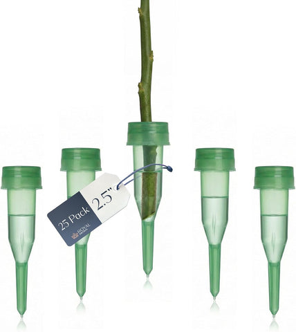 Royal Imports Floral Water Tubes with Caps 2.5" Green Flower Vials 25 Pack