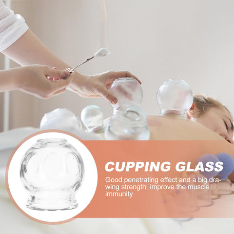 Mipcase 7 Pcs Glass Cupping Set, Chinese Acupoint Glass Fire Cupping Kit for Massage Therapy, for Myofascial Massage, Muscle