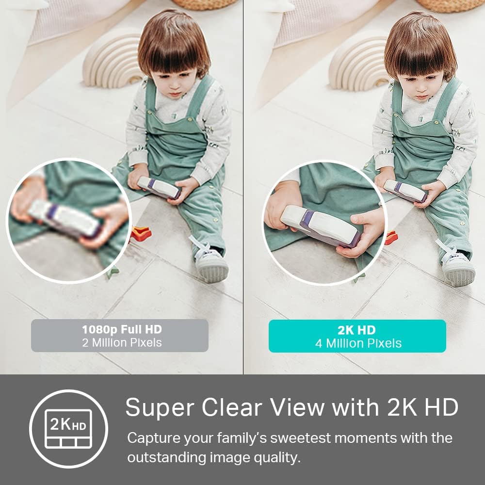 Kasa 2K+ Indoor Wired Security Camera, Baby & Pet Monitor, KC400