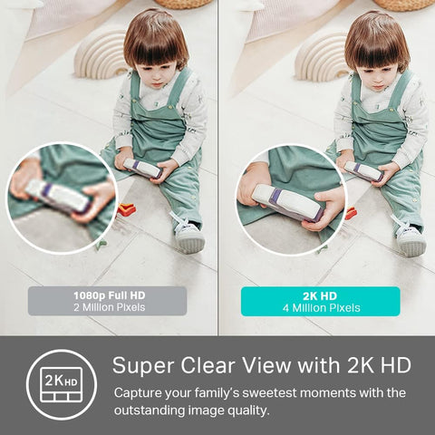 Kasa 2K+ Indoor Wired Security Camera, Baby & Pet Monitor, KC400