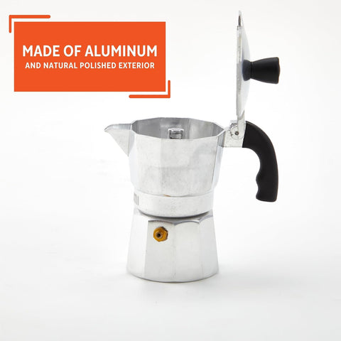 IMUSA USA B120-41V Aluminum Espresso Stovetop Coffeemaker 1-cup, Silver