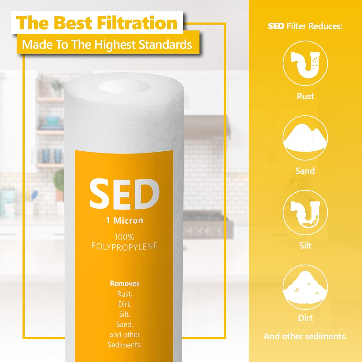 Express Water 50-Pack Sediment Water Filter Replacement, 1 Micron, 10 Inch