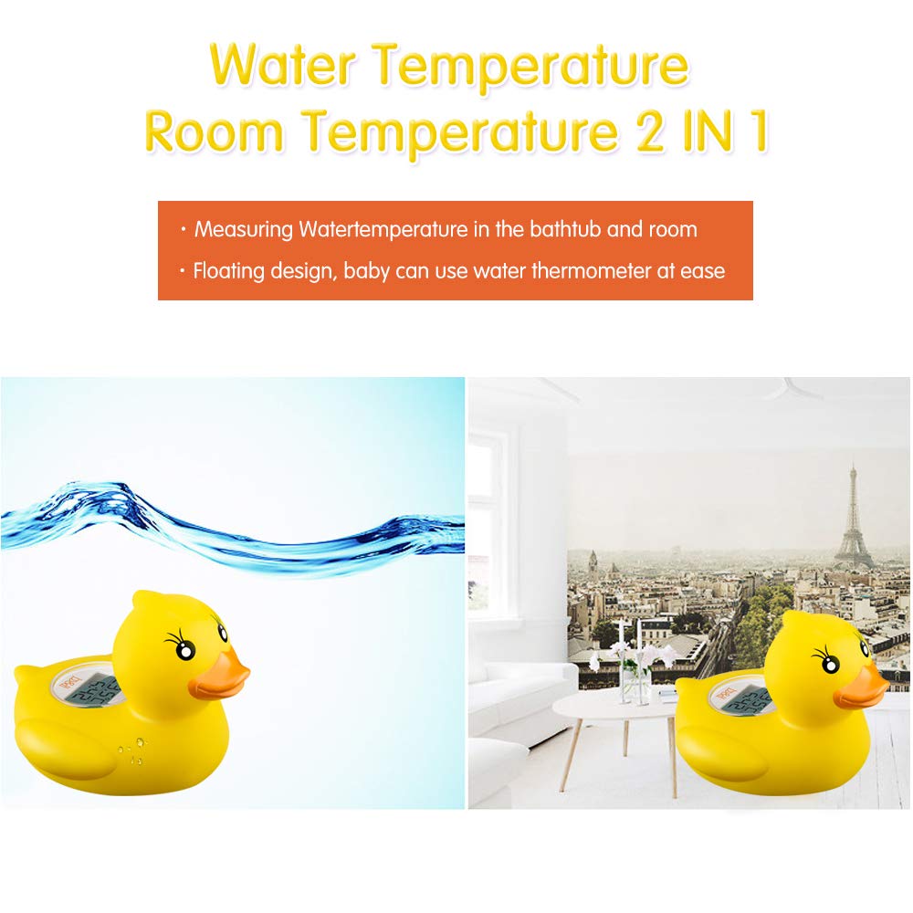 b&h Baby Bath Thermometer, Safety Water Temperature Monitor, Lady Duck