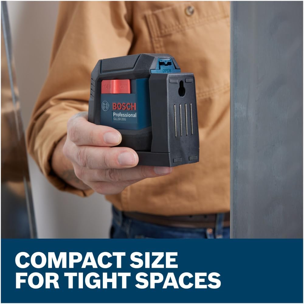 BOSCH GLL50-20G 50 Ft Green-Beam Self-Leveling Cross-Line Laser Level