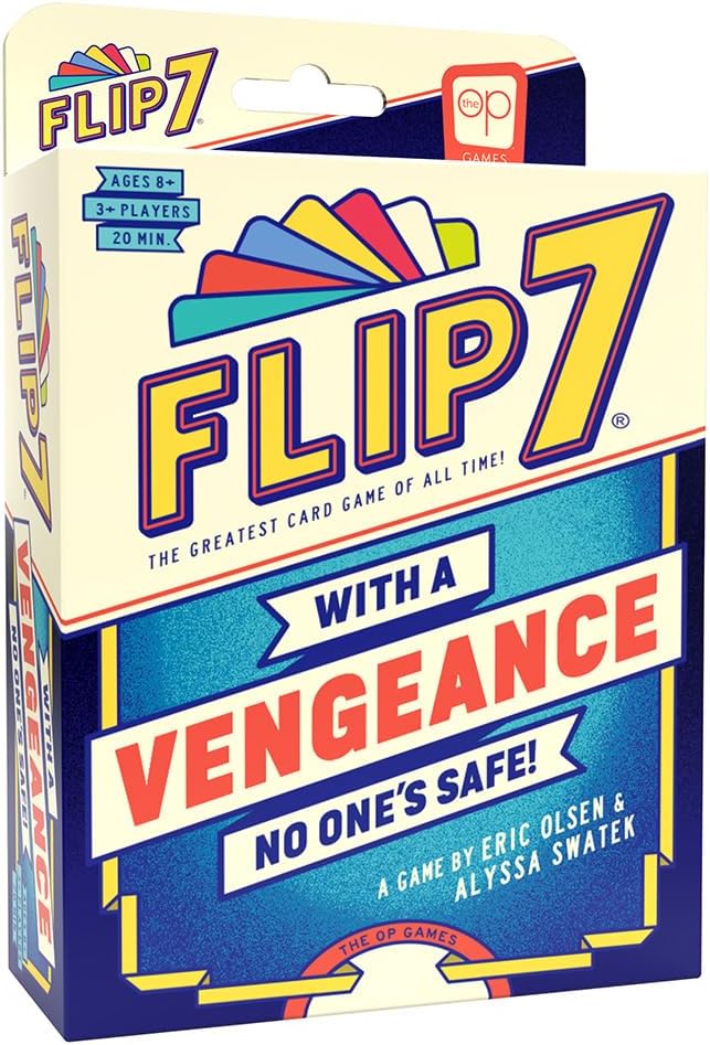 Flip 7: with a Vengeance, Addictive Press Your Luck Game, New Special Action Cards & Negative Modifiers, Sequel to the Classic Fast-Paced, Easy to Teach Card Game: Flip 7, from The Op Games, Ages 8+