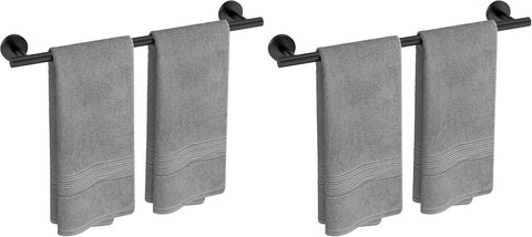 2-Pack Matte Black Towel Bar, 24-Inch Towel Racks for Bathroom
