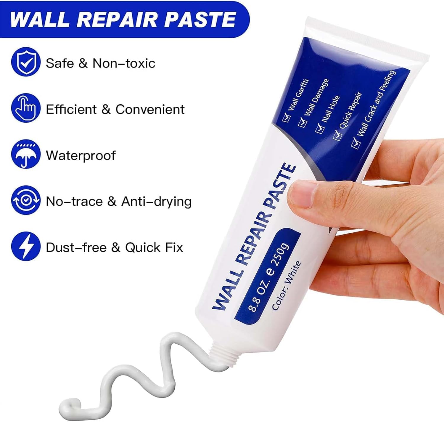 Drywall Repair Kit – Wall Repair Paste for Cracks & Holes 8.8 OZ