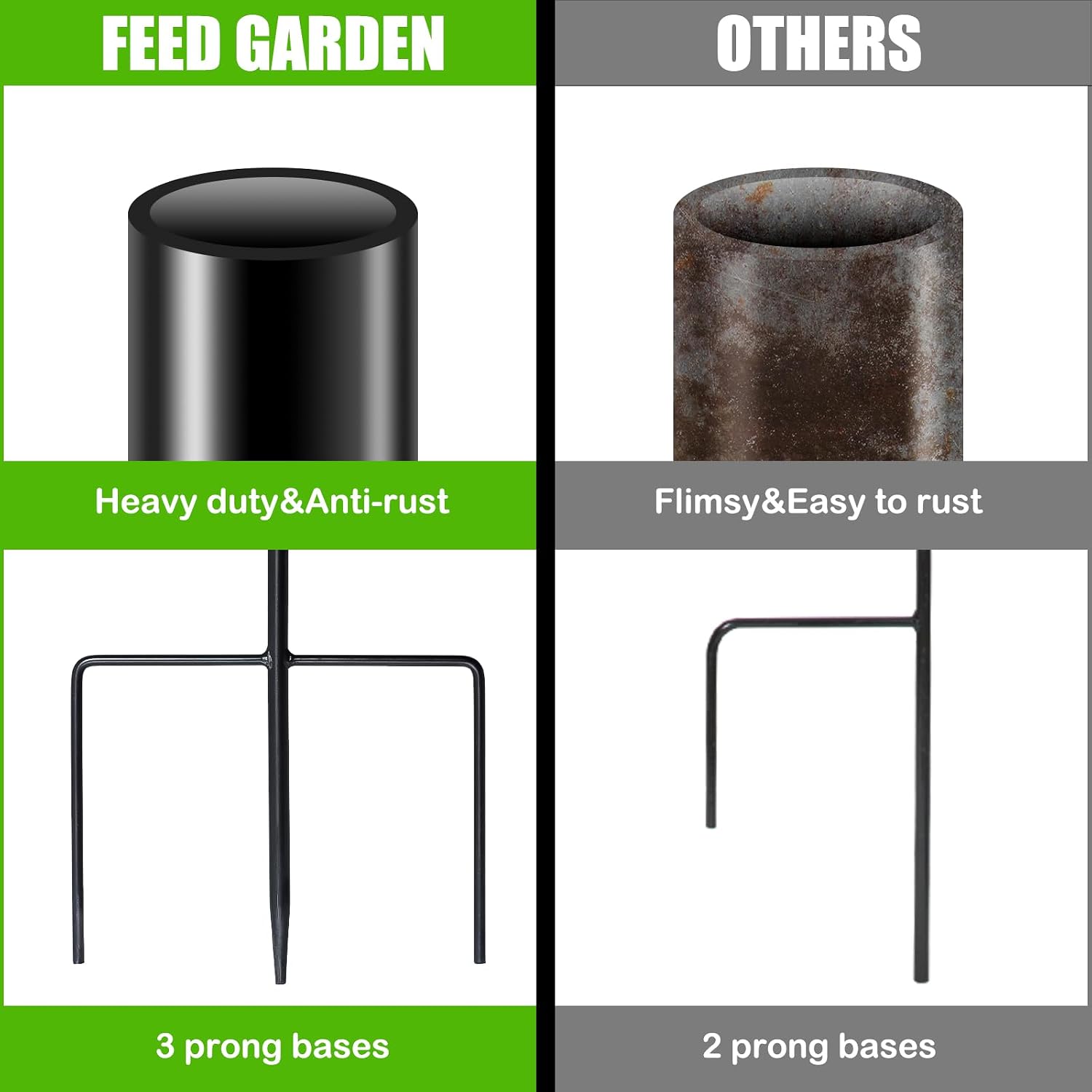 FEED GARDEN 32" Small Shepherd Hooks for Outdoor, Adjustable Decorative Garden Hooks for Solar Lanterns, Hanging Plants, Wind Chimes & Garden Decor, 4 Pack