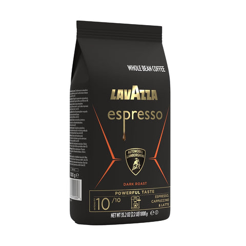 Lavazza Espresso Whole Bean for Automobili Lamborghini, Dark Roast, Arabica and Robusta Blend, 2.2 lb Bag (Package May Vary)