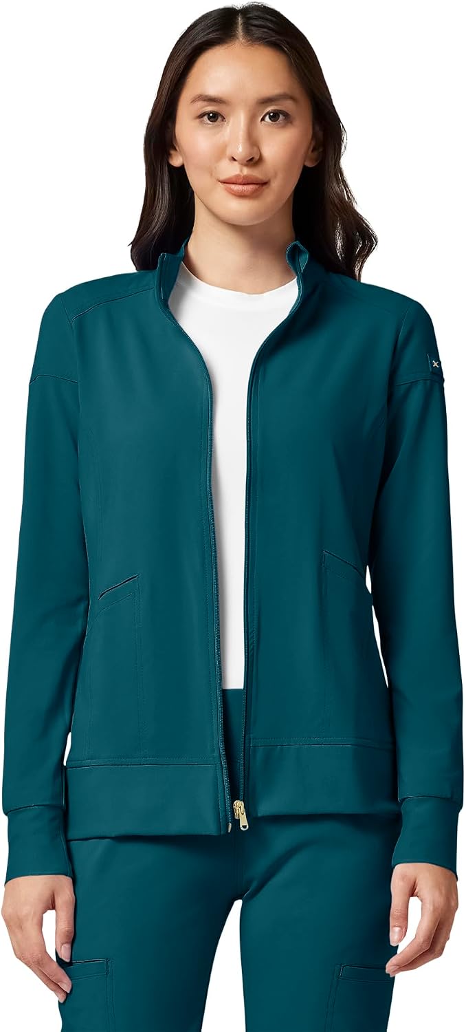 Cherokee iFlex Scrub Jacket for Women 2 Pocket Zip Front