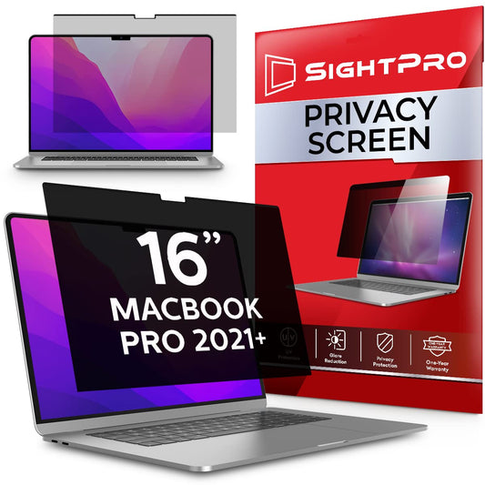 SightPro Magnetic Privacy Screen for MacBook Pro 16 Inch (2021, 2022, 2023, M1, M2, M3, Pro, Max) Removable Laptop Privacy Filter Shield and Anti-Glare Protector