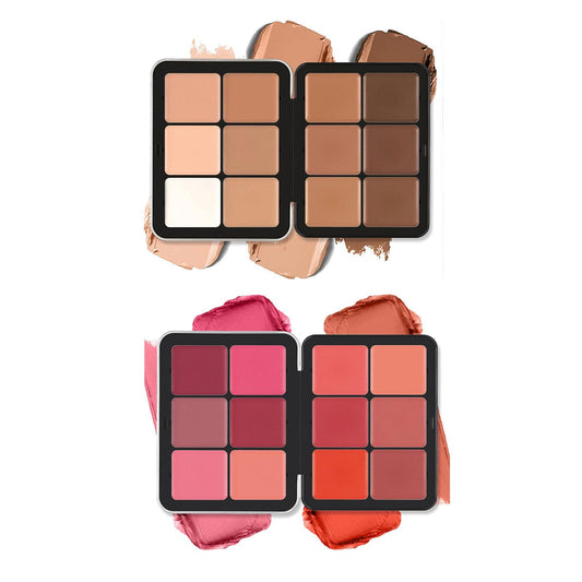 12 Color Concealer Palette & 12 Colors Blush Palette,Full Coverage Makeup,Corrector for Under Eye Dark Circles and Highlight Blush Palette Face Cosmetics Makeup