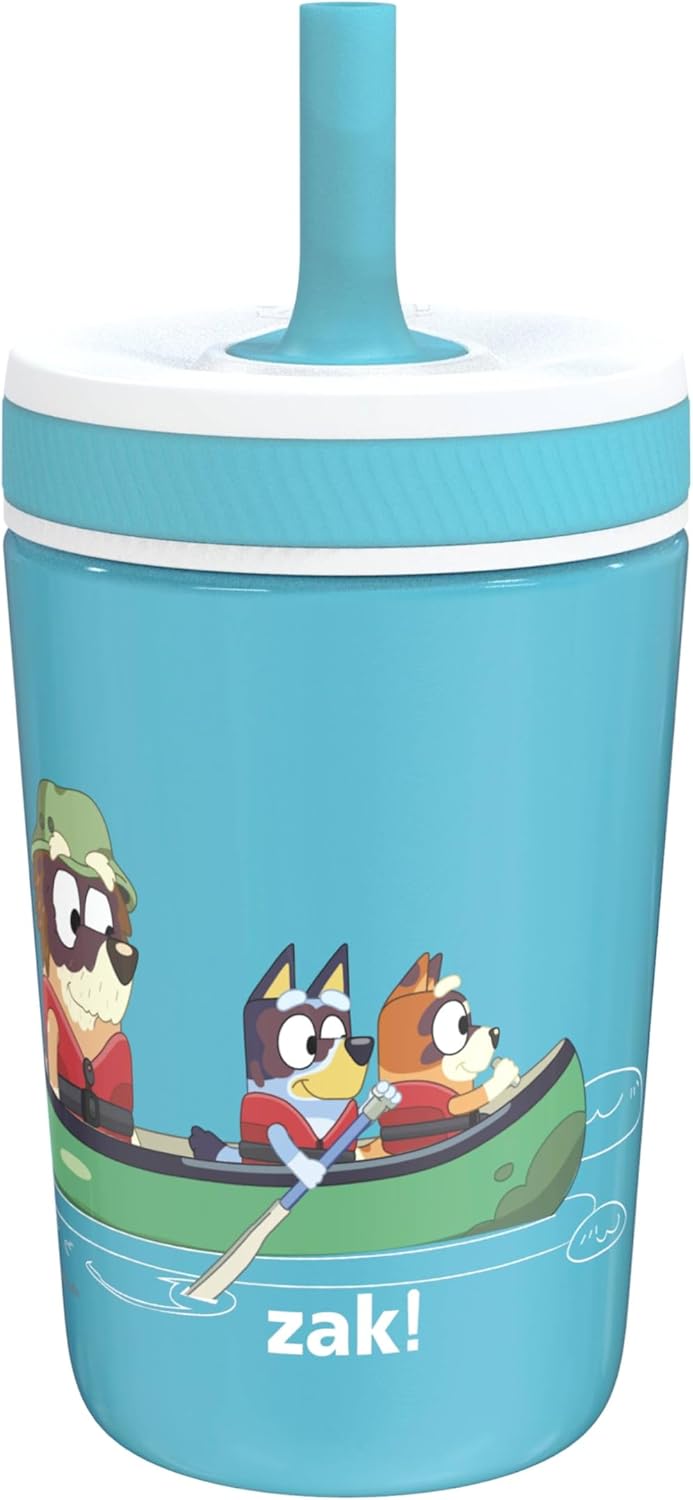 Zak Designs Bluey Kelso 12oz Stainless Steel Leak-Proof Toddler Straw Cup