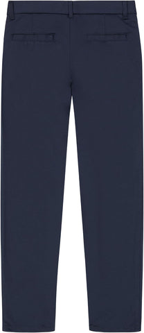 Nautica Boys School Uniform Twill Khaki Pants, Flat Front & Elasticized Waistband, Zipper Closure With Faux Button