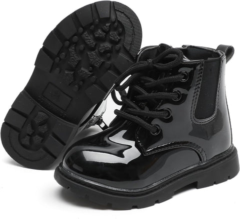 Komfyea Boys And Girls Lace Up Zipper Outdoor Ankle Boots(Toddler/Little Kids)
