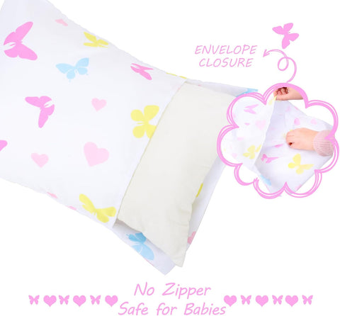 UOMNY Toddler Pillowcases for Girls 13X18 Butterfly Baby Pillowcase 2 Pack