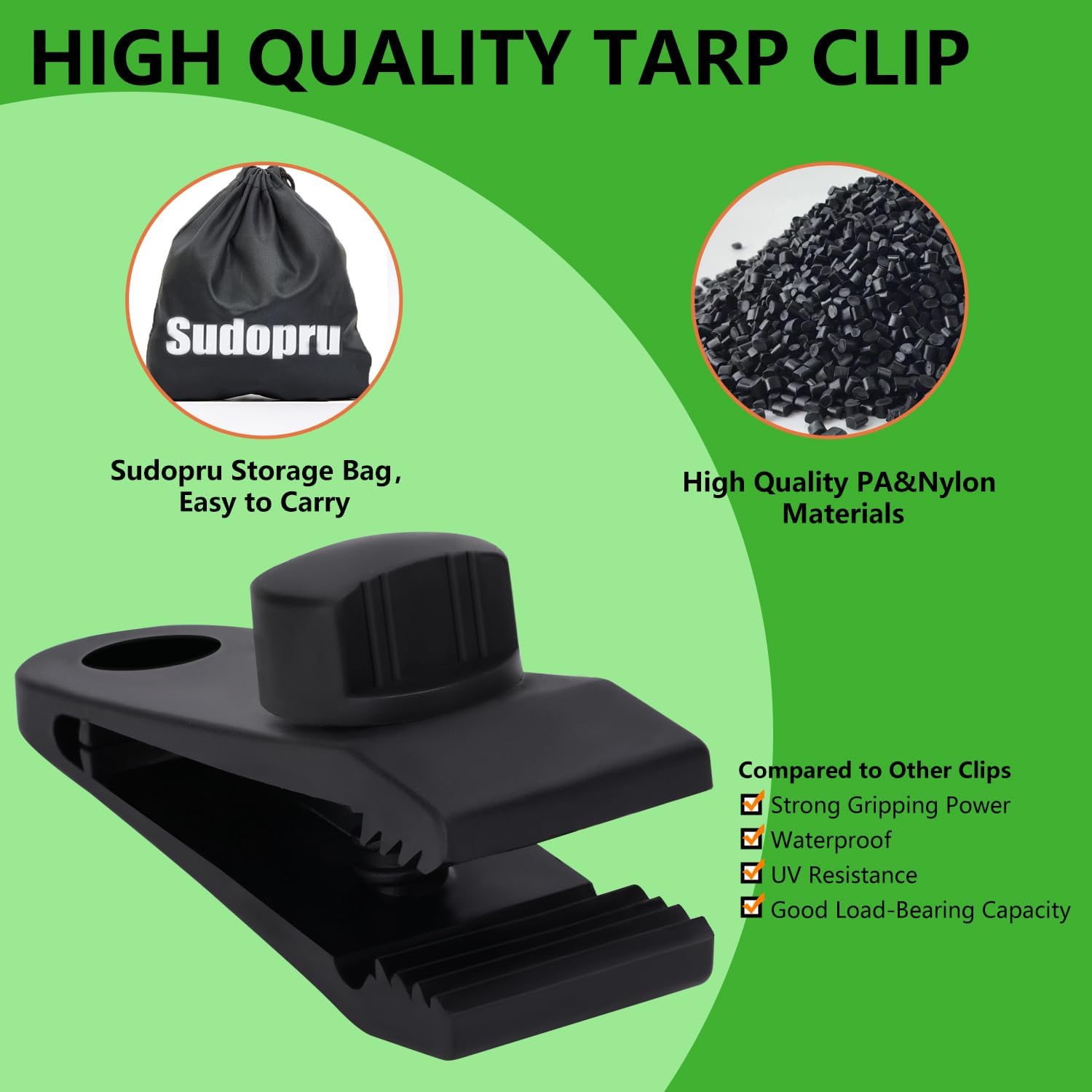 Tarp Clips Heavy Duty Lock Grip, 14 Pcs Tarp Clamps and Tent Cords Set