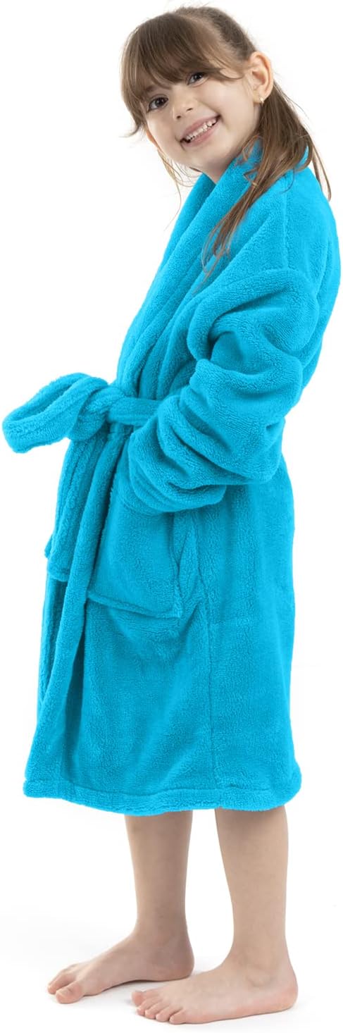 BC BARE COTTON Girls Kids Microfiber Fleece Shawl Robe