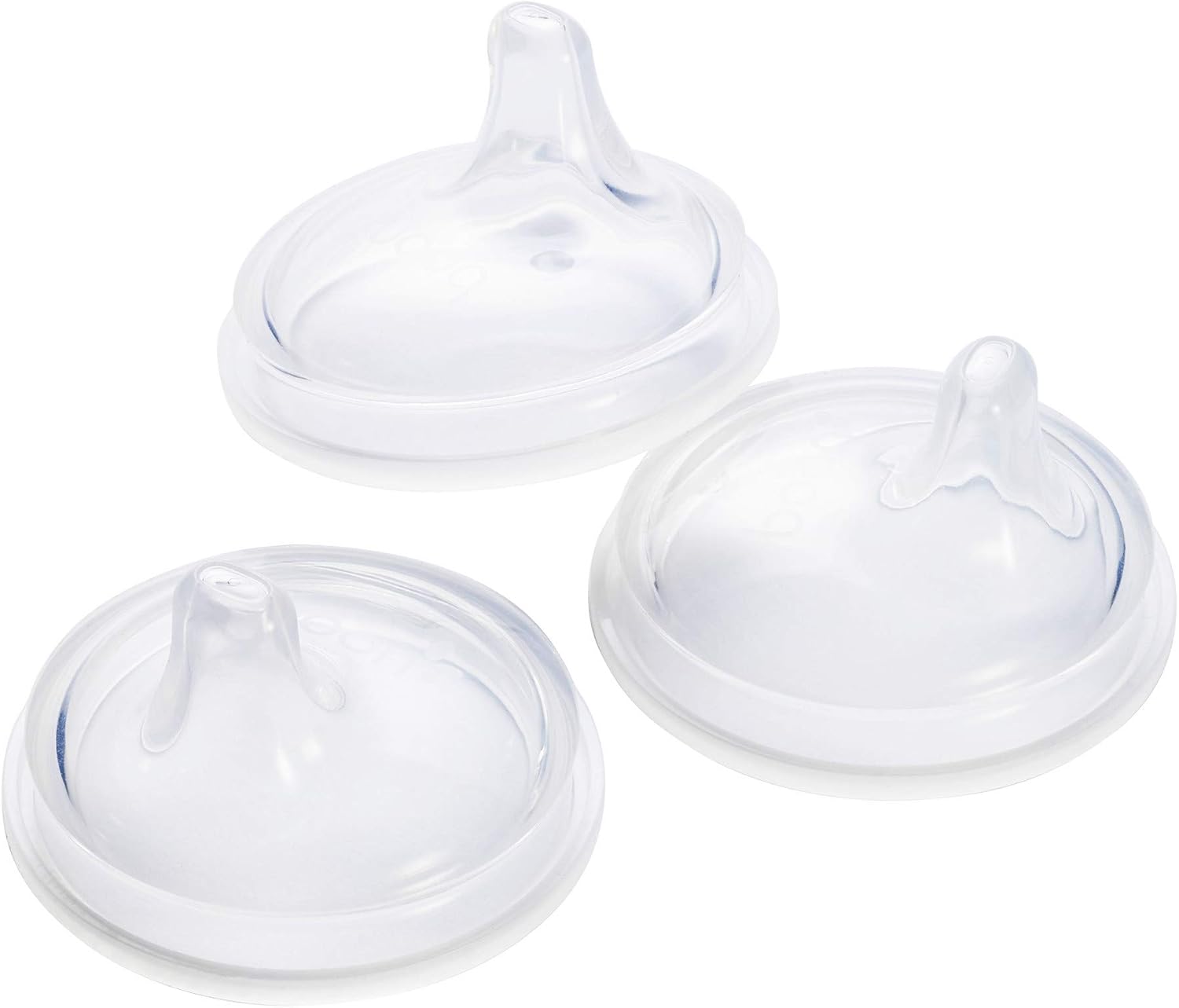 Boon Nursh Silicone Sippy Cup Lid - Convertible Transitional Sippy Spouts for Nursh Baby Bottles - Sippy Cup Lids for Babies - Baby Feeding Supplies - Ages 6 Months and Up - 3 Count
