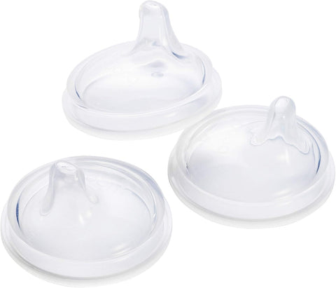 Boon Nursh Silicone Sippy Cup Lid - Convertible Transitional Sippy Spouts for Nursh Baby Bottles - Sippy Cup Lids for Babies - Baby Feeding Supplies - Ages 6 Months and Up - 3 Count