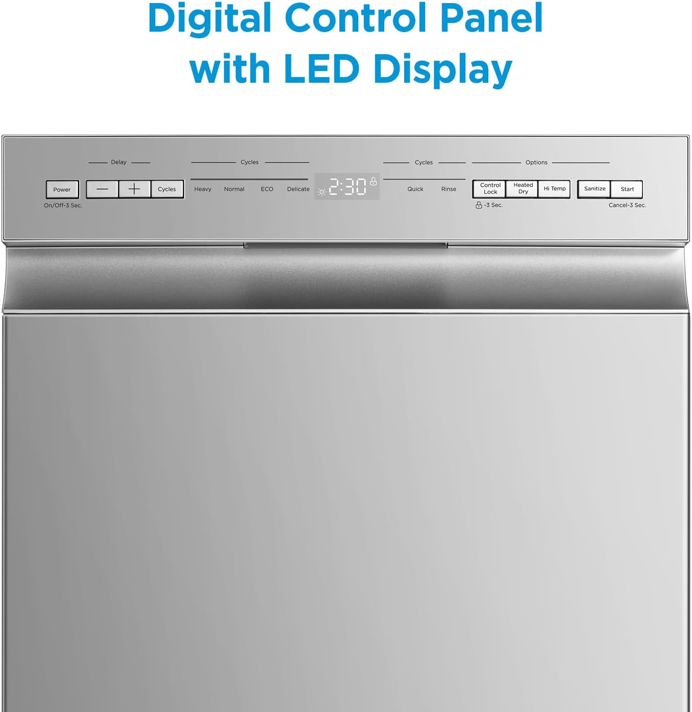Midea 18 Inch Built-in Dishwasher, 8 Place Settings, Stainless Steel Tub