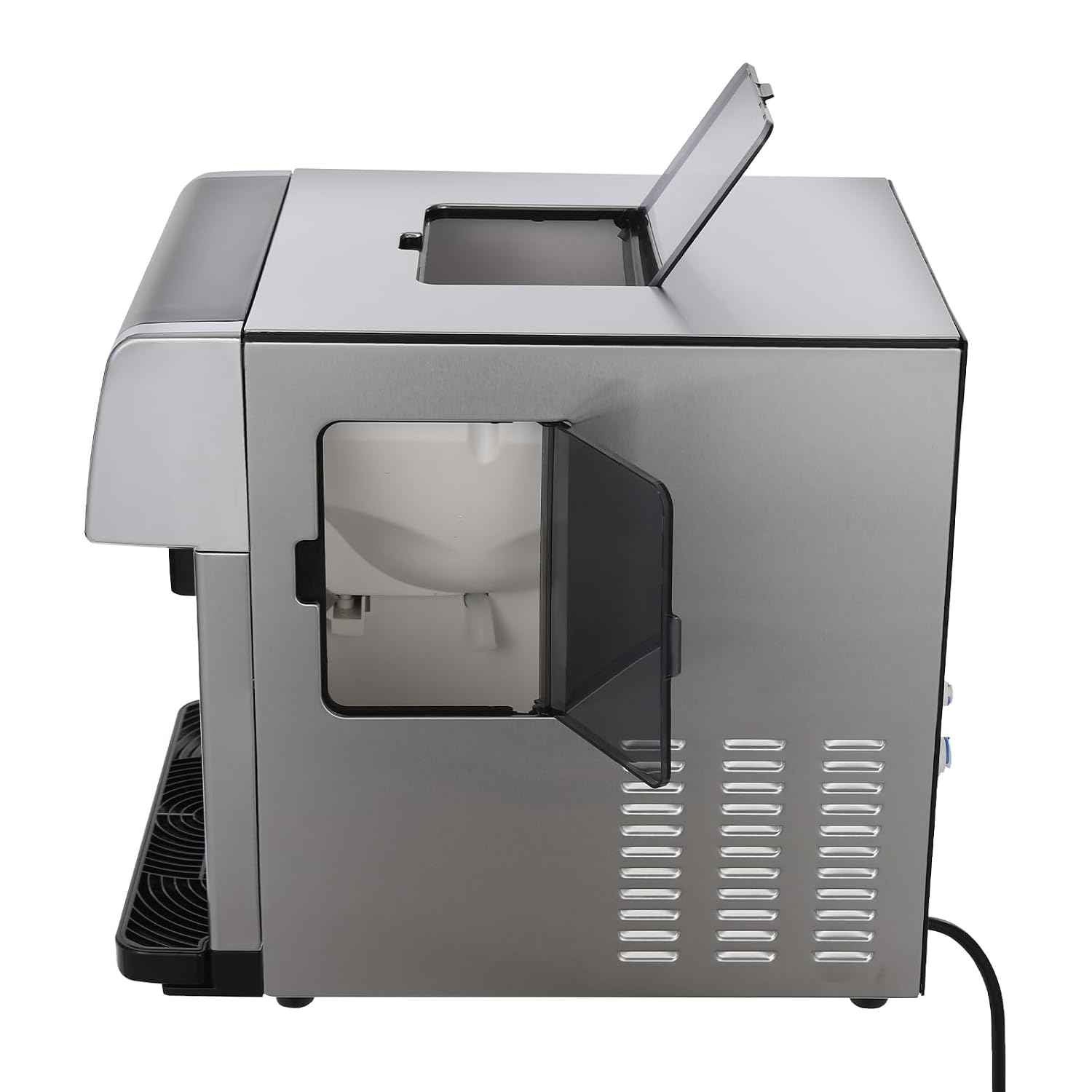 2-in-1 Nugget Ice Maker Countertop, 33Lbs/Day Portable Soft Chewable Ice Machine Self-Dispensing Pellet Ice Maker Stainless Steel Ice Making Machine with Self-Cleaning for Home Kitchen Bar Office