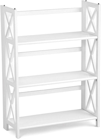 Casual Home Montego 3-Shelf White fold bookcase, 27.5" Wide