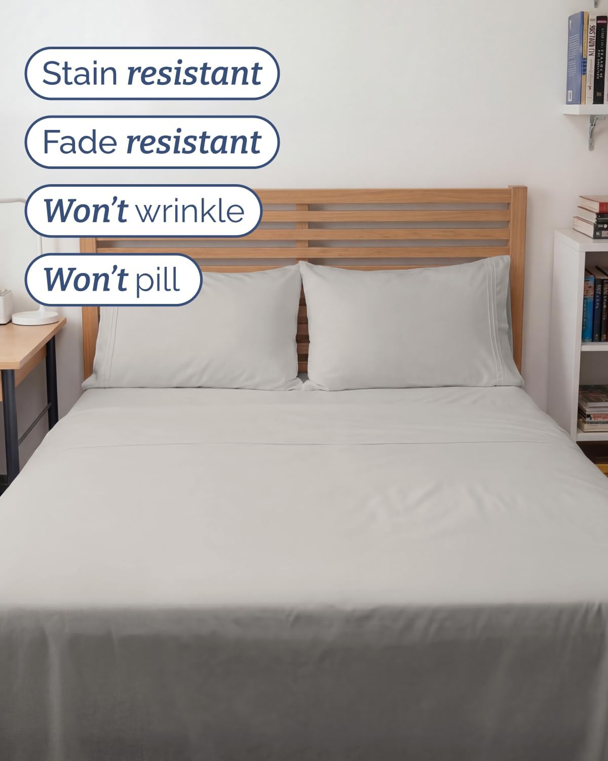 Full XL Sheets - 4 Piece Full XL Sheet Set - Soft & Cooling - French Grey