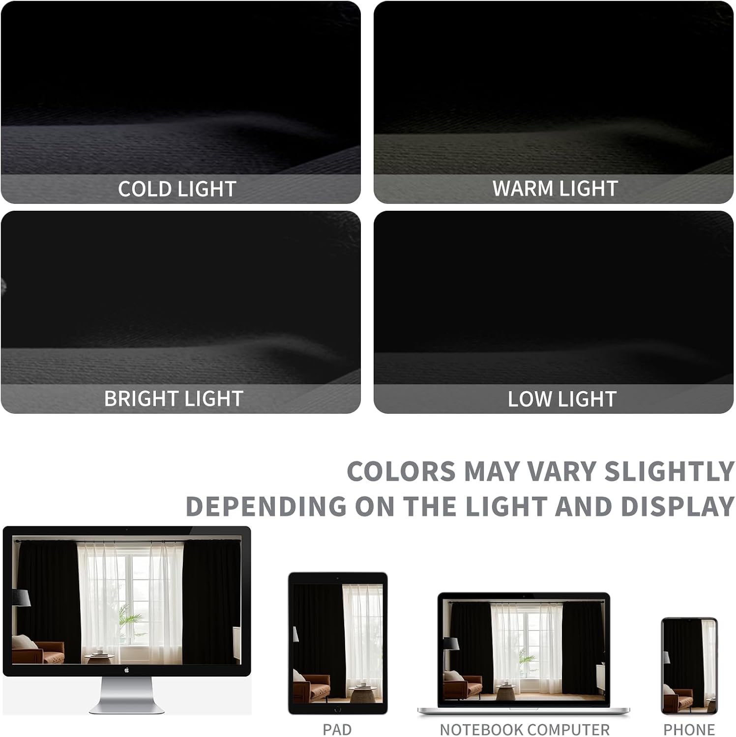 CUCRAF Pure Black Blackout Curtains 96 inch Length 2 Panels Set, Rod Pocket Room Darkening Drapes for Bedroom Living Room, Insulated Thermal Light Blocking Window Curtain (52 x 96 inches)