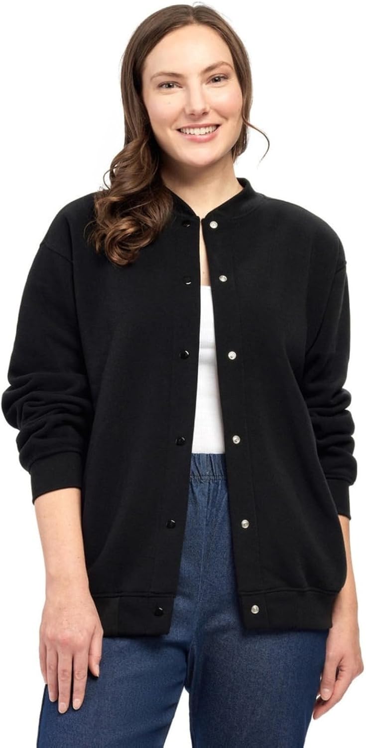 Turtle Bay New York Womens Snap Up Jacket - Soft, Fleecy Lining for Three-Season Comfort