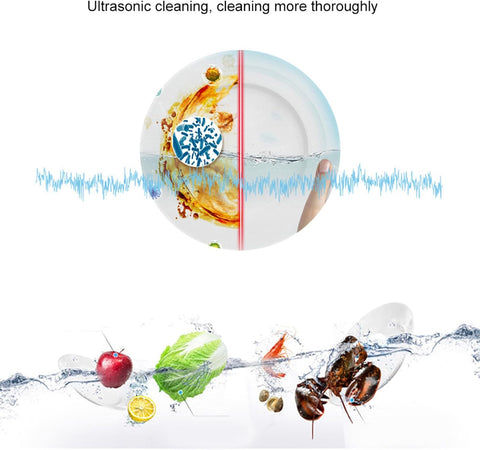 USB Ultrasonic Dishwasher, Portable Dish Washing Machine Cleaner, Portable Dish Washing Tool for Dishware Fruit Vegetable (Red)