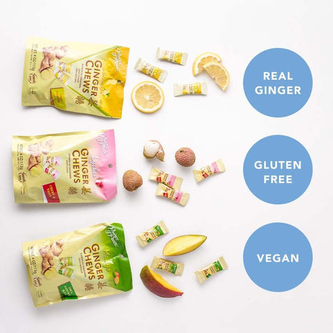 Prince of Peace Ginger Chews Assrted Flavors, 8 oz - Lemon, Lychee, Blood Orange, Mango – Candied Ginger – Candy Pack – Ginger Chews Candy – Natural Candy