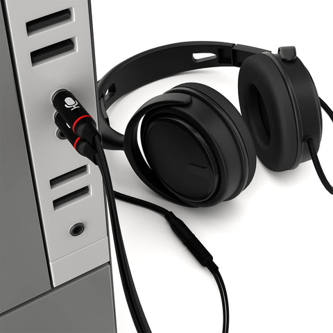 D & K Exclusives Headphone Splitter For Computer 3.5mm Female to 2 Dual 3.5mm Male Headphone Mic Audio Y Splitter Cable Smartphone Headset to PC Adapter