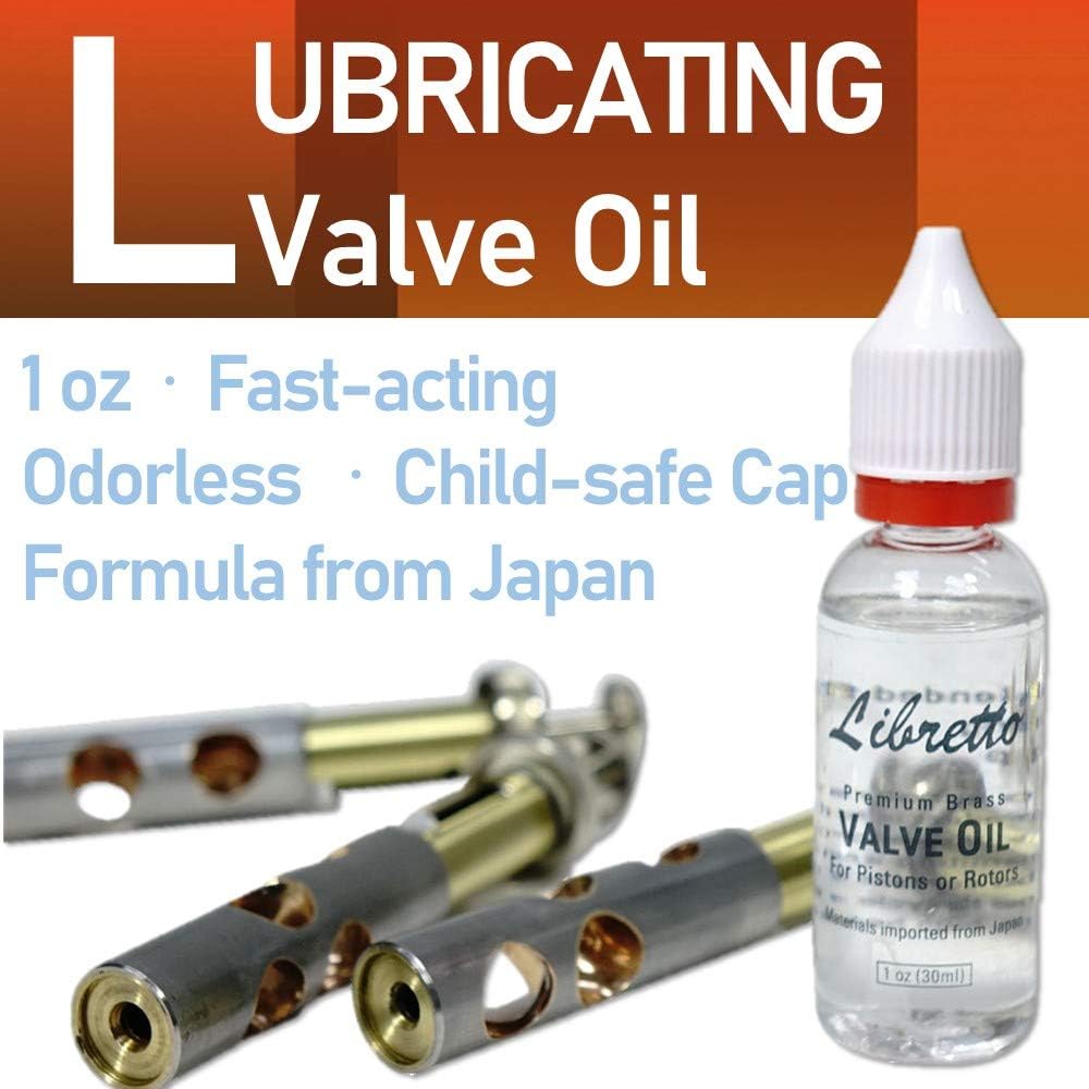 Libretto Trumpet (Cornet) All-Inclusive Care Kit w/Instructions: Valve Oil+Slide Grease+Cleaning Cloth+Mouthpiece/Valve/Bore Brushes, Giftable Handy Case, Time to Clean & Extend Life of Your Trumpet!