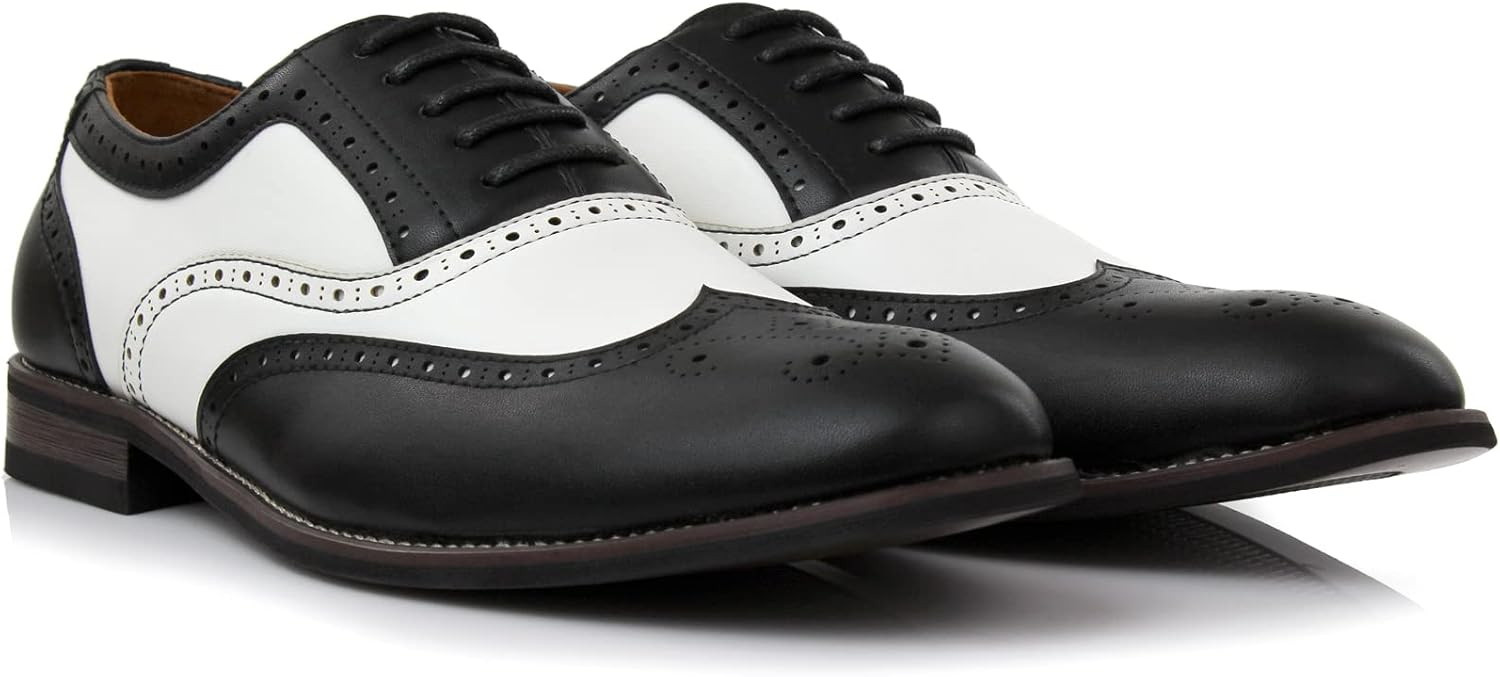 Ferro Aldo Men's Wingtip Oxford Dress Shoes | Classic Brogue & Two-Tone Spectator Styles | Formal Wedding Business Party Shoe