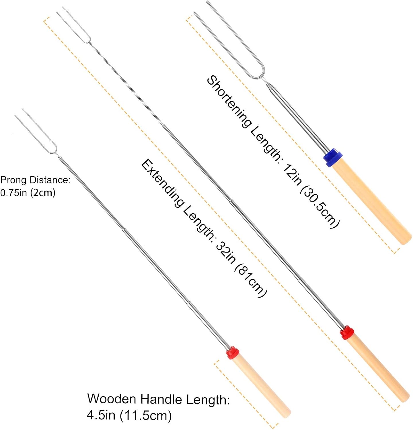 Marshmallow Roasting Sticks, Telescoping Smores Sticks for Open Fire Pit