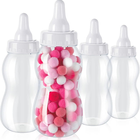 Tessco for you 4 Pcs 11in Jumbo Baby Bottle Bank Baby Shower, White