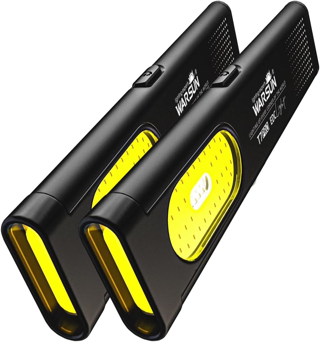 WARSUN T7 PRO 2 Pack Slim Rechargeable EDC Pocket Flashlight