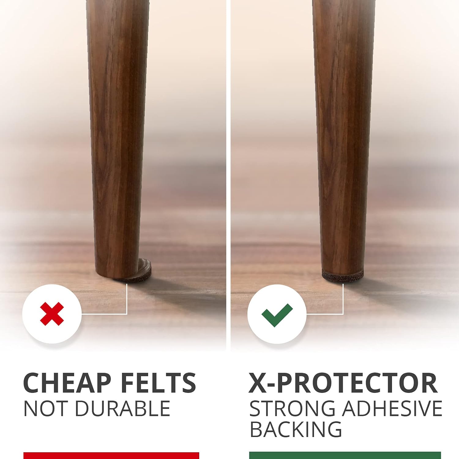 Felt Furniture Pads X-PROTECTOR - 48 Premium Floor Protector Chair Felts