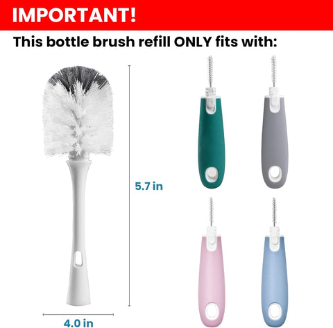 Bottle Brush Replacement Head for OXO Bottle Brush Tot Only, 2 Pack