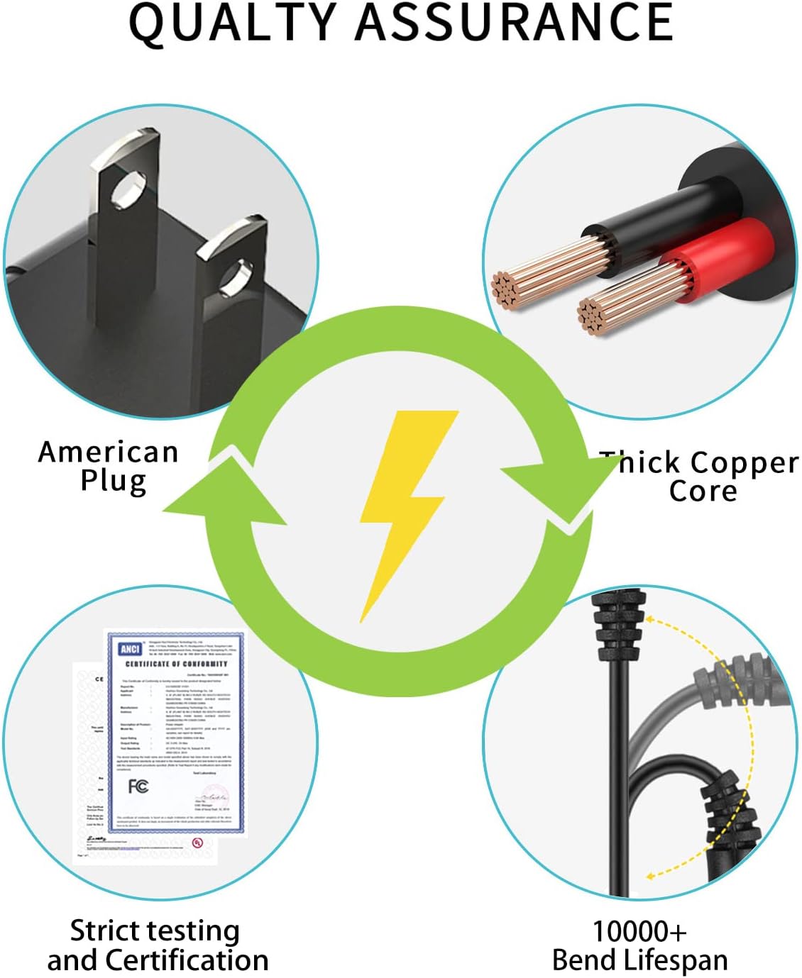 12V 2A AC Power Supply Adapter Charger Cord for Yamaha PSR, YPG, YPT, DGX, DD, EZ and P Digital Piano and Portable Keyboard Series, Replacement PA-130 PA-130B Adapter