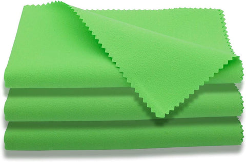 AAwipes Guitar Cloths Microfiber Green 3pcs 12"x12" Plush Polishing Cloths