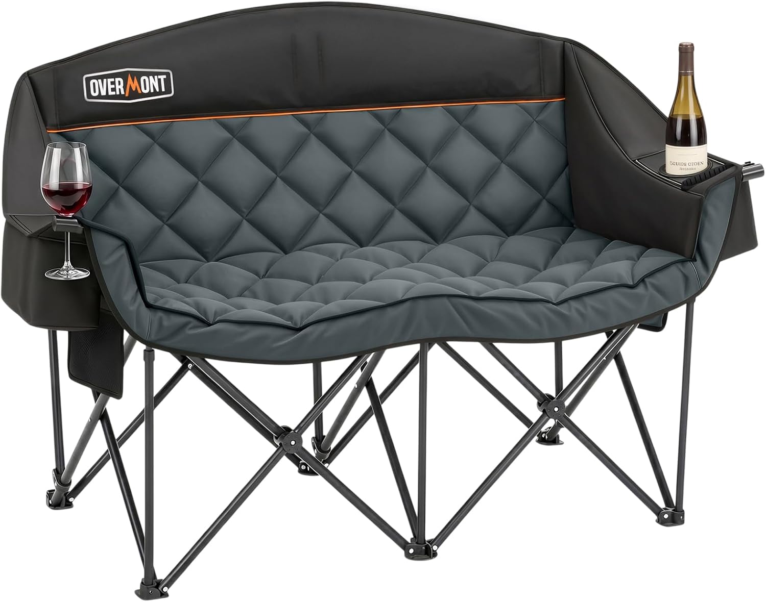 Overmont Oversized Double Camping Chair - Portable Folding with Cooler Bag