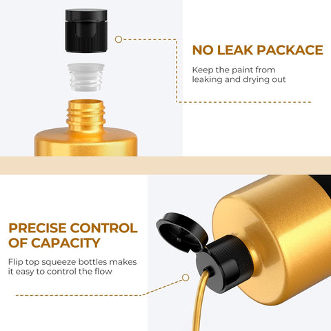Nicpro Metallic Gold Large Acrylic Paint(16.9 oz, 500 ml), Gold Leaf Paint